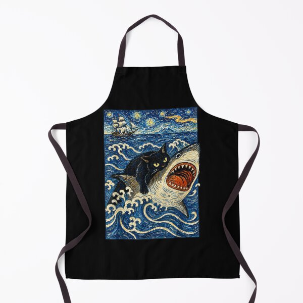 Item preview, Japanese Black Cat Biting Shark Graphic Tees Men Women designed and sold by RickyHerrera.
