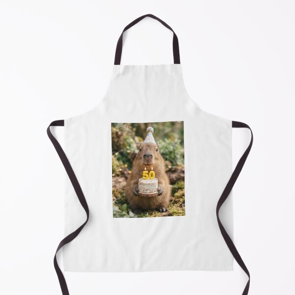 Item preview, Capybara 50th birthday cute adorable cake party baby kawaii designed and sold by CheeseBlueprint.