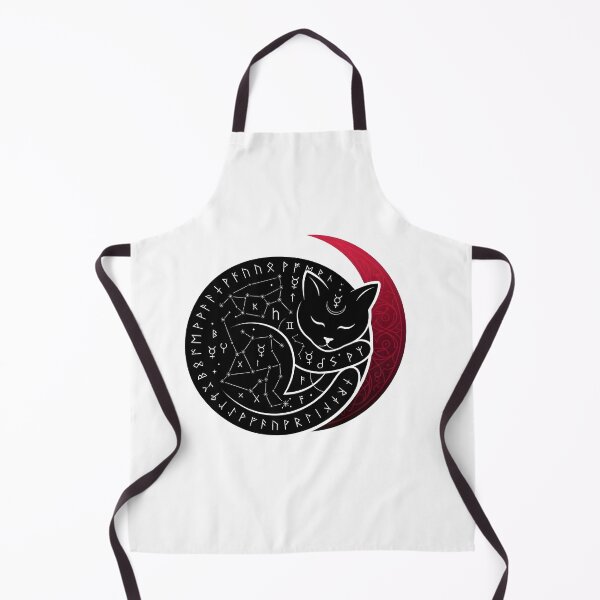 Item preview, Sleeping witch cat in the red moon with runes designed and sold by OH-MY-GOTH.