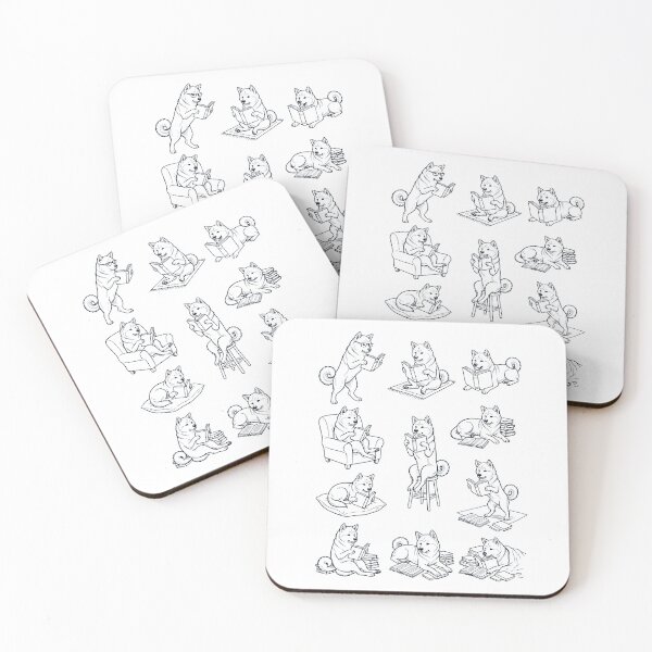 Item preview, Vintage Akita Book Reader Reading Dog Lover designed and sold by dian-rody-crest.