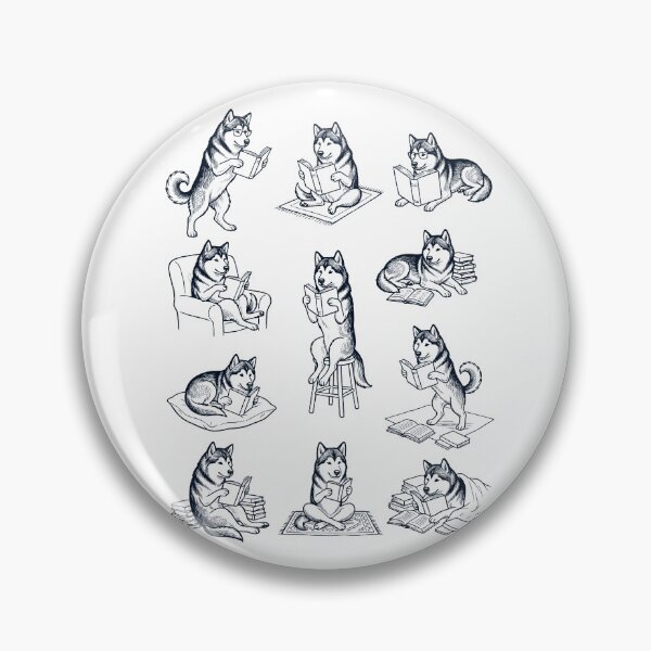 Item preview, Vintage Alaskan Malamute Book Reader Reading Dog Lover designed and sold by dian-rody-crest.