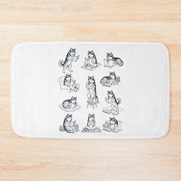 Item preview, Vintage Alaskan Malamute Book Reader Reading Dog Lover designed and sold by dian-rody-crest.