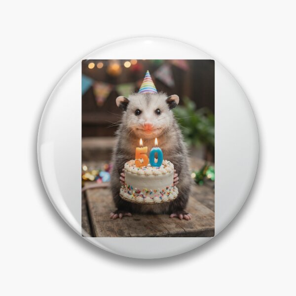 Item preview, Opossum 50th birthday cute adorable cake party baby kawaii designed and sold by CheeseBlueprint.