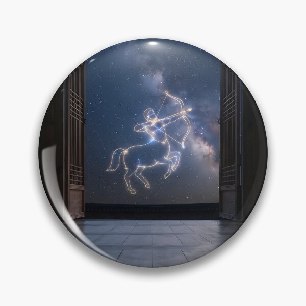 Item preview, Sagittarius Constellation over a Traditional Hanok: Chasing Celestial Dreams | Fine Art Print designed and sold by SOOstudio73.