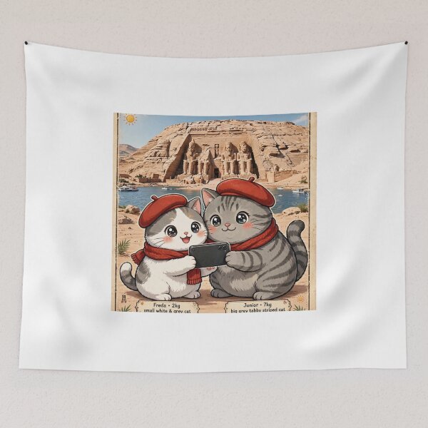 Item preview, Kawaii Cats Selfie at Abu Simbel Temple Egypt - Freda and Junior designed and sold by MAISON SYLVIE.
