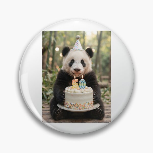 Item preview, Panda 50th birthday cute adorable cake party baby kawaii designed and sold by CheeseBlueprint.