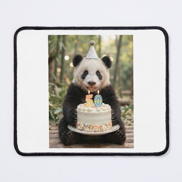 Item preview, Panda 50th birthday cute adorable cake party baby kawaii designed and sold by CheeseBlueprint.