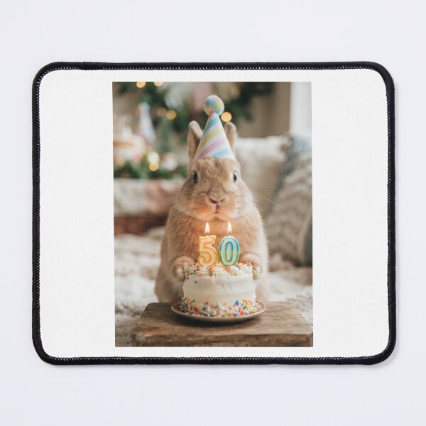 Item preview, Rabbit 50th birthday cute adorable cake party baby kawaii designed and sold by CheeseBlueprint.