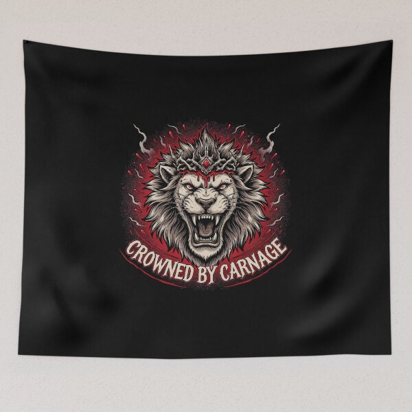 Item preview, Crowned By Carnage Lion Spiked Crown Deathcore Graphic designed and sold by Enea Kelo.