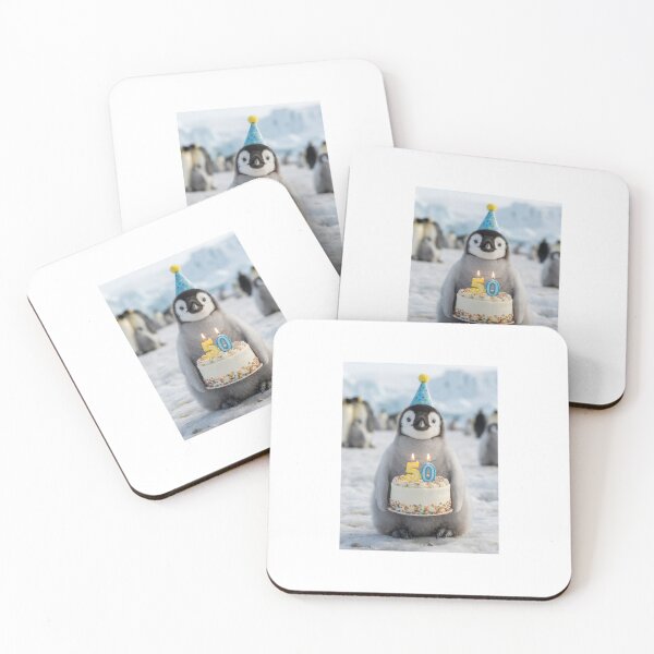 Item preview, Penguin 50th birthday cute adorable cake party baby kawaii designed and sold by CheeseBlueprint.