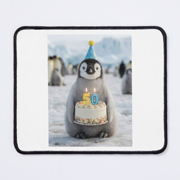 Item preview, Penguin 50th birthday cute adorable cake party baby kawaii designed and sold by CheeseBlueprint.