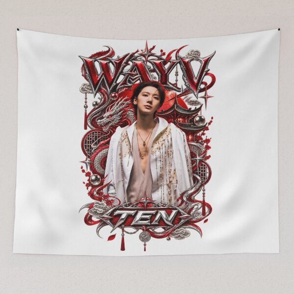 Item preview, Ten Chittapon Vision Wings Red Sky Shrine Print designed and sold by Valeree Store.