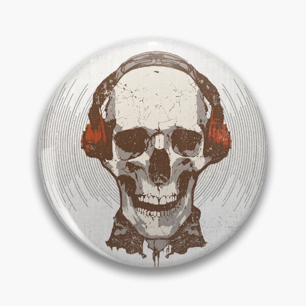 Item preview, Skull with Headphones Listen To The Void Special Edition for Dark Textiles designed and sold by Shyla Marsare.
