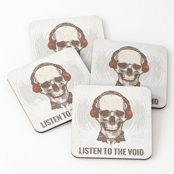 Item preview, Skull with Headphones Listen To The Void Special Edition for Dark Textiles designed and sold by Shyla Marsare.