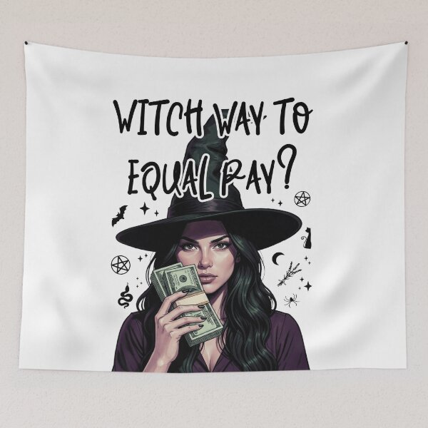 Item preview, Witch Way to Equal Pay? -  Bold Feminist Halloween Witch IV designed and sold by Lemon Pepper.
