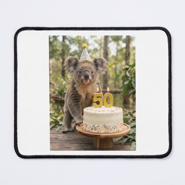 Item preview, Koala 50th birthday cute adorable cake party baby kawaii designed and sold by CheeseBlueprint.