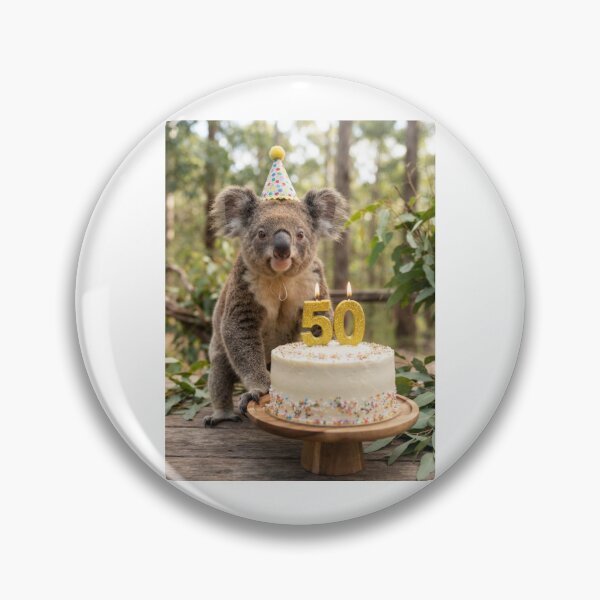 Item preview, Koala 50th birthday cute adorable cake party baby kawaii designed and sold by CheeseBlueprint.