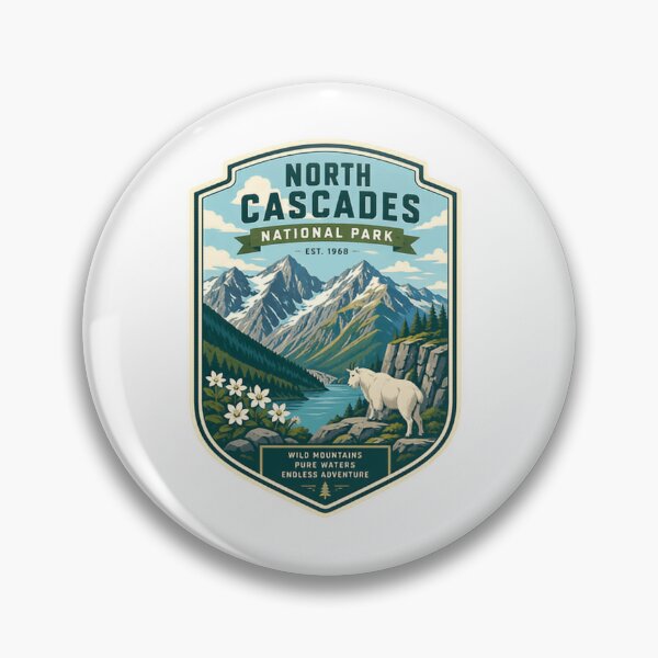 Item preview, North Cascades National Park Est 1968 Wild Mountains Pure Waters Endless Adventure Outdoor Hiking Nature Lover designed and sold by Simsimah26Parks.