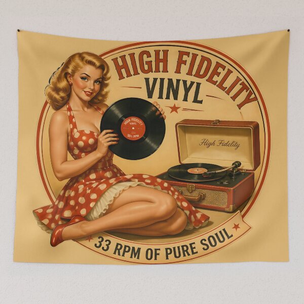 Item preview, High Fidelity Vinyl Record Player 33 RPM Pin-Up v3 designed and sold by ThirdShiftLab.