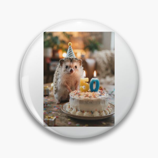 Item preview, Hedgehog 50th birthday cute adorable cake party baby kawaii designed and sold by CheeseBlueprint.