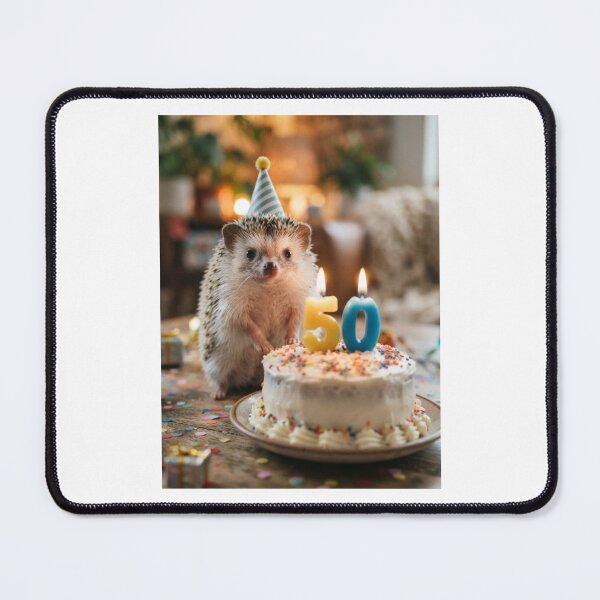 Item preview, Hedgehog 50th birthday cute adorable cake party baby kawaii designed and sold by CheeseBlueprint.