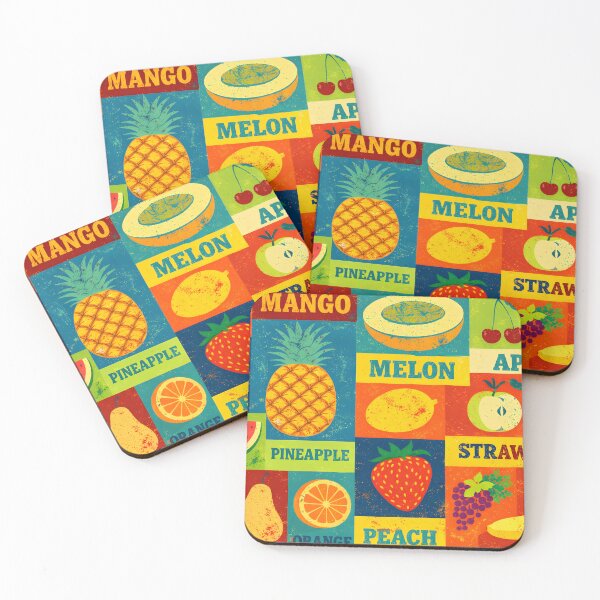 Item preview, Retro 60s Pop Art Fruit Block Pattern - Colorful Kitchen designed and sold by Ela Art Space .
