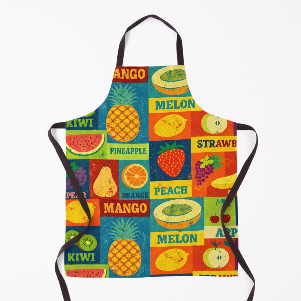 Item preview, Retro 60s Pop Art Fruit Block Pattern - Colorful Kitchen designed and sold by Ela Art Space .