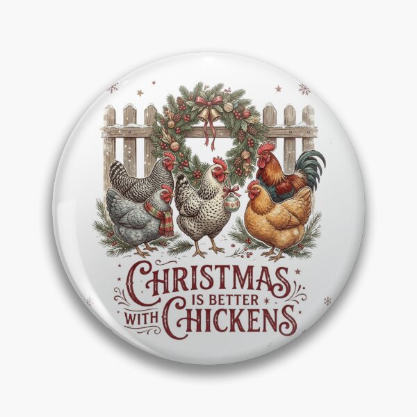 Item preview, Christmas Is Better With Chickens Funny Backyard Flock Holiday Farmhouse Illustration designed and sold by raedattia.