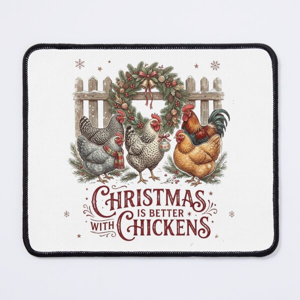 Item preview, Christmas Is Better With Chickens Funny Backyard Flock Holiday Farmhouse Illustration designed and sold by raedattia.