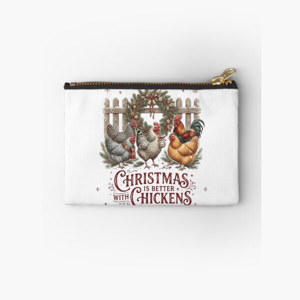 Item preview, Christmas Is Better With Chickens Funny Backyard Flock Holiday Farmhouse Illustration designed and sold by raedattia.