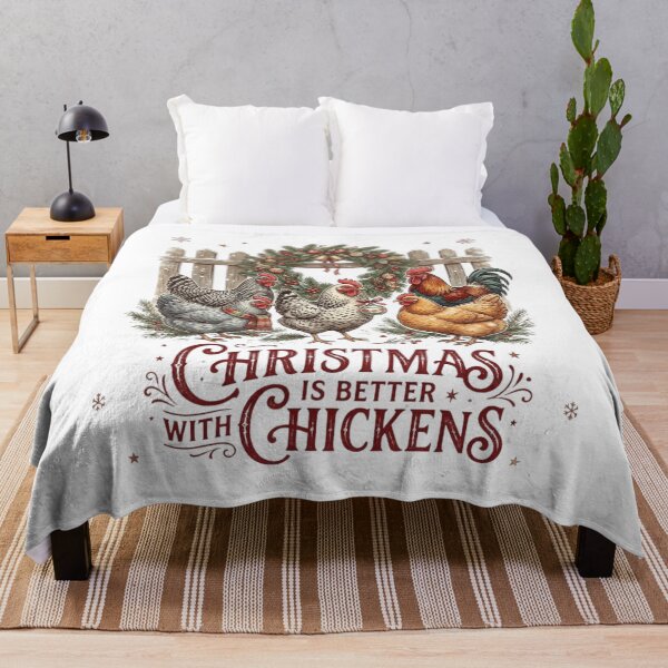 Item preview, Christmas Is Better With Chickens Funny Backyard Flock Holiday Farmhouse Illustration designed and sold by raedattia.