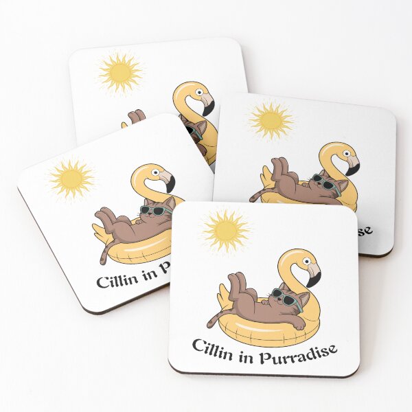 Item preview, Title: Chillin in Purradise – Relaxing Cat on a Duck Kawaii Design designed and sold by teeNova Wear.