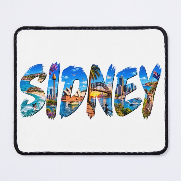 Item preview, Sydney City Typography – Iconic Australia Travel Collage designed and sold by YOFANTZ!.