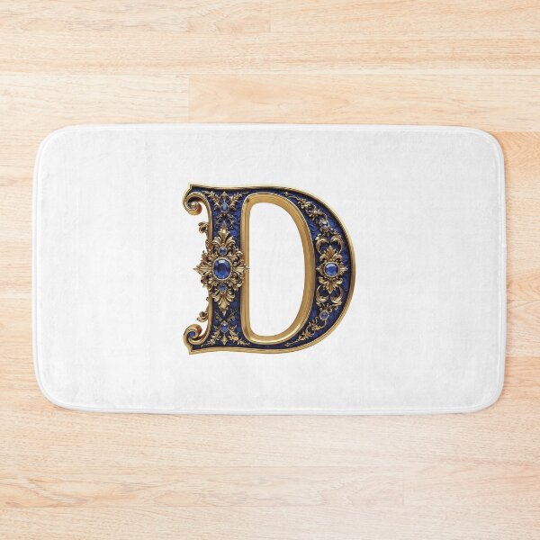 Item preview, Luxury Initial Letter D Royal Blue and Gold Monogram Art designed and sold by WildArtIT.