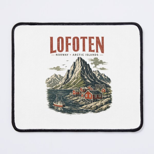 Item preview, Lofoten Norway Vintage Travel Shirt – Arctic Islands Mountain Coastal Graphic Tee designed and sold by ChicClicker.