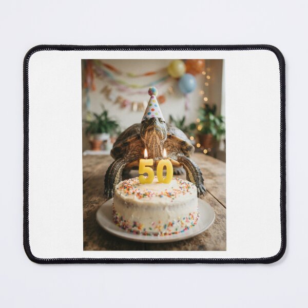Item preview, Turtle 50th birthday cute adorable cake party baby kawaii designed and sold by CheeseBlueprint.