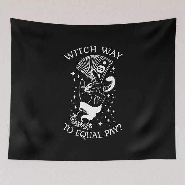 Item preview, Witch Way to Equal Pay? -  Bold Feminist Halloween Witch V designed and sold by Lemon Pepper.