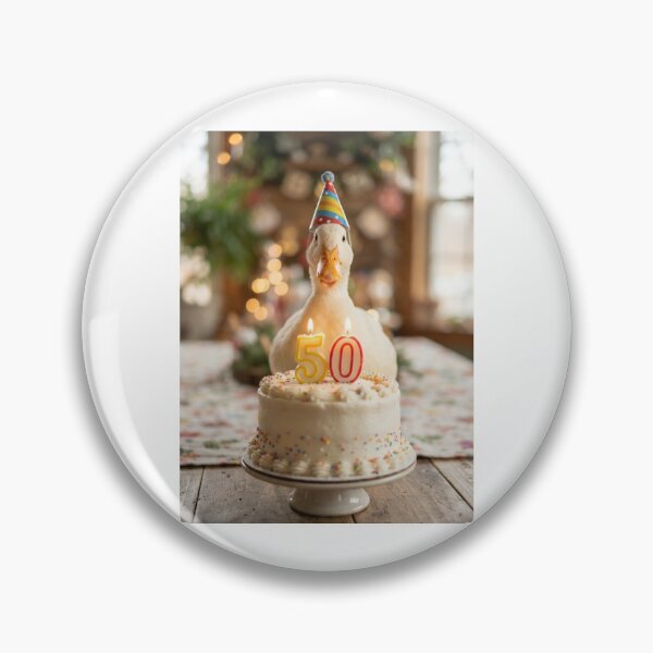 Item preview, Duck 50th birthday cute adorable cake party baby kawaii designed and sold by CheeseBlueprint.