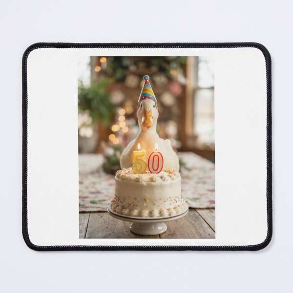 Item preview, Duck 50th birthday cute adorable cake party baby kawaii designed and sold by CheeseBlueprint.
