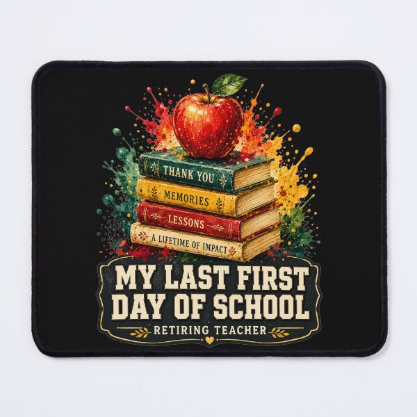 Item preview, My Last First Day of School Retiring Teacher Stacked Books Thank You Art Teacher Retirement Gift for Teachers designed and sold by Nightarel.