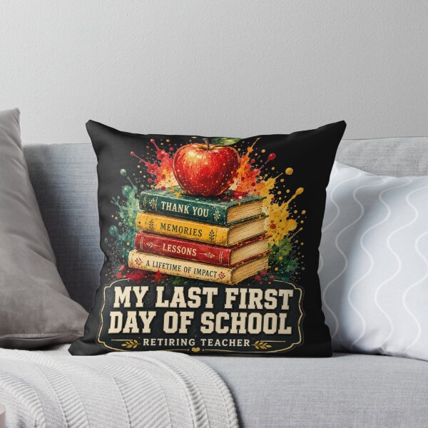 Item preview, My Last First Day of School Retiring Teacher Stacked Books Thank You Art Teacher Retirement Gift for Teachers designed and sold by Nightarel.