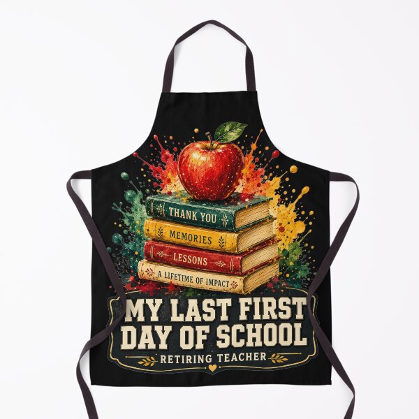 Item preview, My Last First Day of School Retiring Teacher Stacked Books Thank You Art Teacher Retirement Gift for Teachers designed and sold by Nightarel.