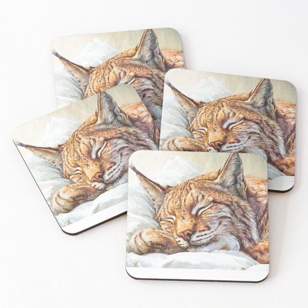Item preview, Lince durmiendo, retrato salvaje, pintura, comodidad designed and sold by GiancarloWash.