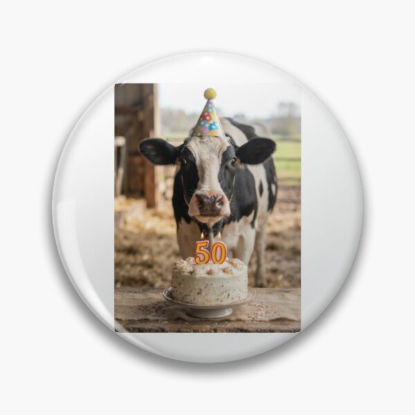 Item preview, Cow 50th birthday cute adorable cake party baby kawaii designed and sold by CheeseBlueprint.