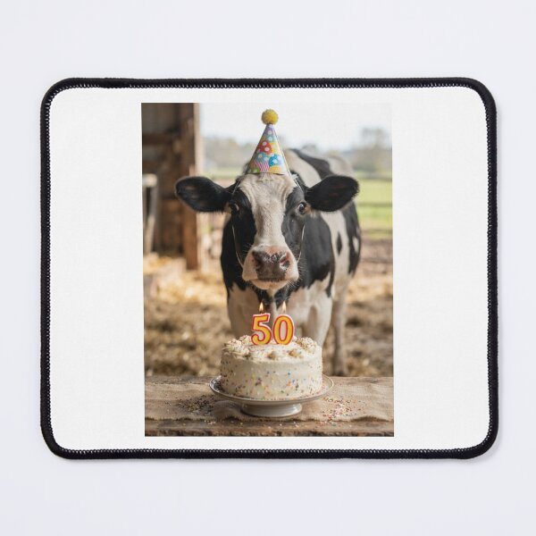 Item preview, Cow 50th birthday cute adorable cake party baby kawaii designed and sold by CheeseBlueprint.
