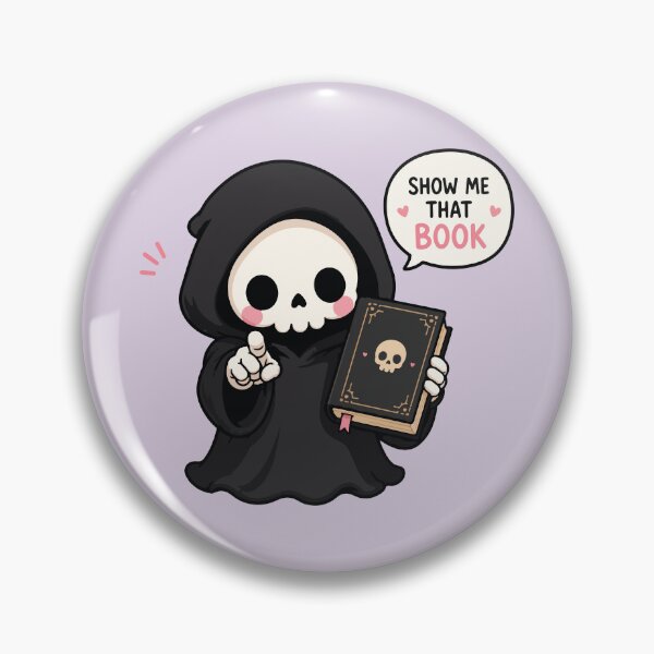 Item preview, Show Me That Book Cute Grim Reaper designed and sold by BrownHorse90s.