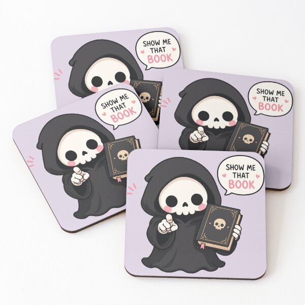 Item preview, Show Me That Book Cute Grim Reaper designed and sold by BrownHorse90s.