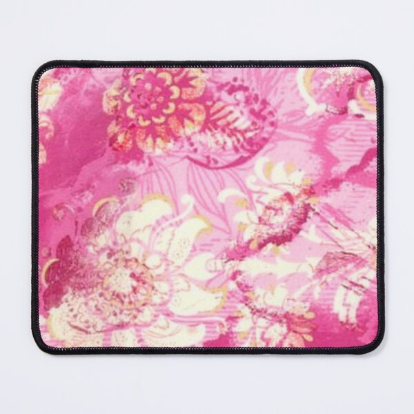 Item preview, Pink floral ornate pattern of golden and dark pink blooms designed and sold by We Are Stardust.