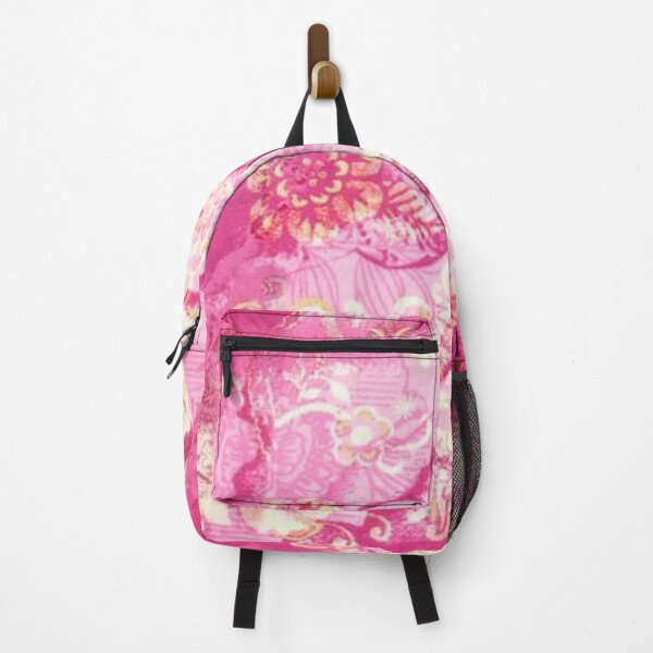 Item preview, Pink floral ornate pattern of golden and dark pink blooms designed and sold by We Are Stardust.