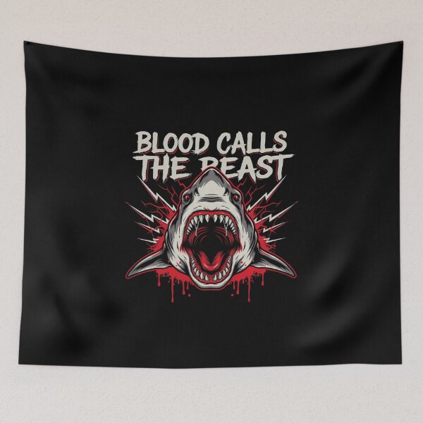 Item preview, Blood Calls The Beast Great White Shark Lightning Graphic designed and sold by Enea Kelo.